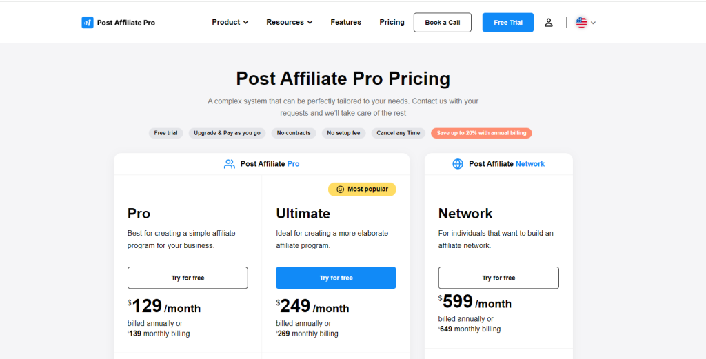 Post Affiliate Pro Pricing